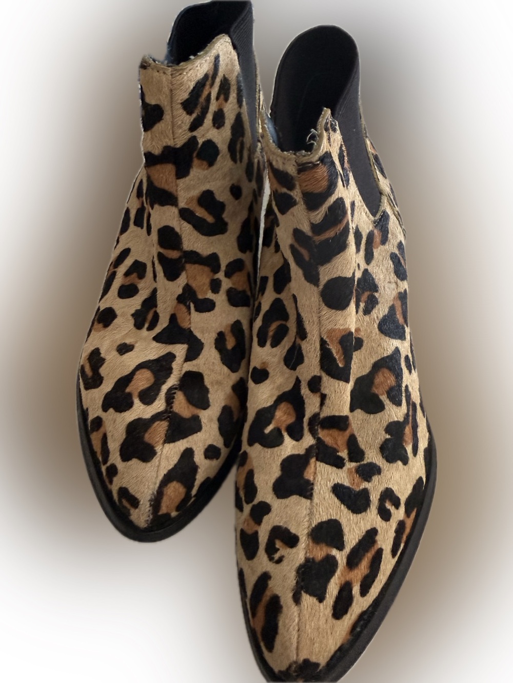 Steve Madden Leopard Print Chelsea Booties - Tan & Black